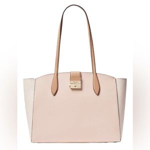 NWT Kate Spade New York, voyage Colorblocked Large Work Tote, Pale Dogwood